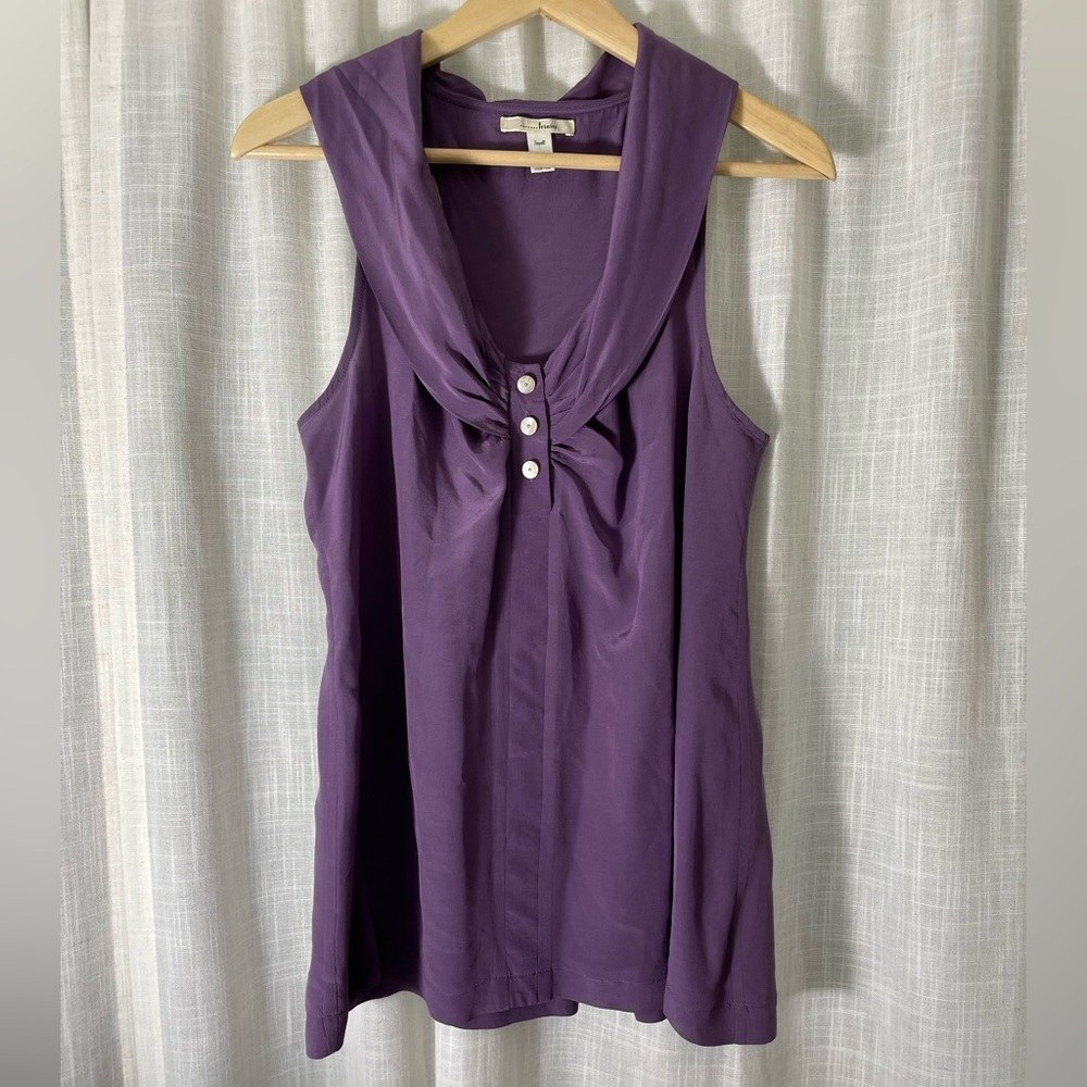Trinity 100% Silk Purple Sleeveless Blouse Size S